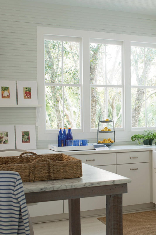 modern kitchen with white cabinetry