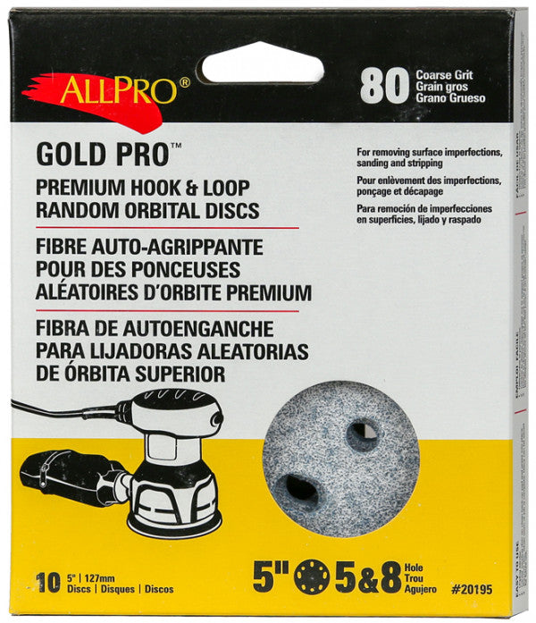 ALLPRO 80Grit H&L Sanding Discs 10pk