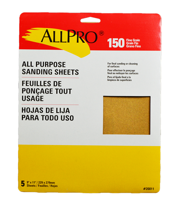 ALLPRO 150 Grit Sand Paper 5pk