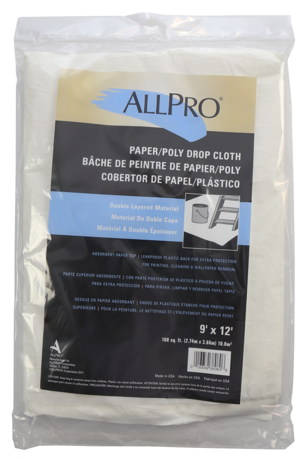 ALLPRO 9'x12' Paper/Poly Drop Cloth