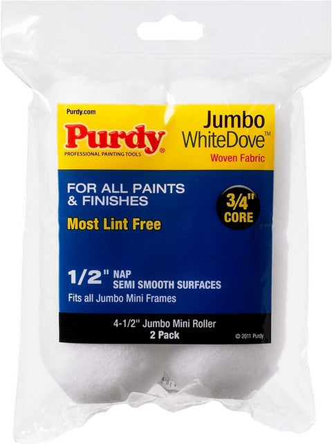PURDY Jumbo White Dove Mini 4.5" (3/4 core) 2pk