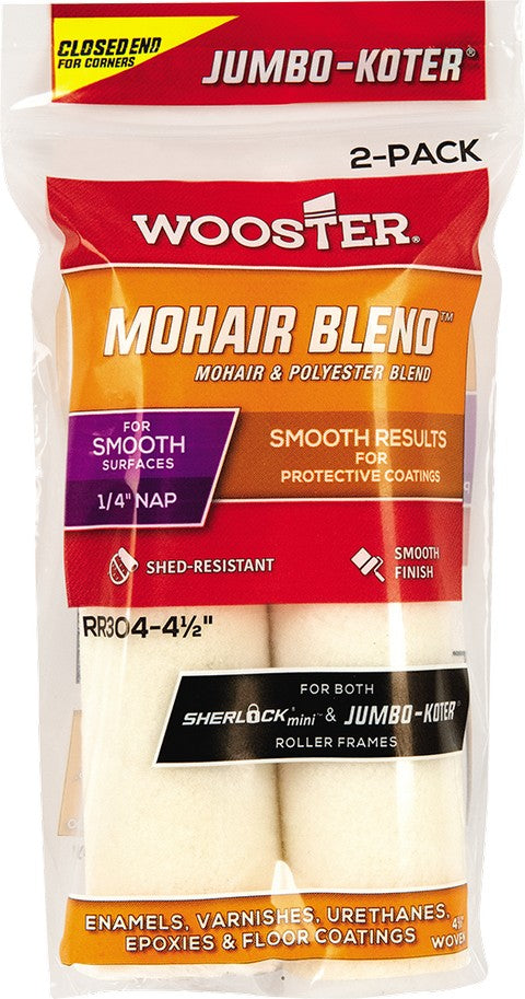 Wooster RR304 Mohair Blend 4.5" 1/4 Nap 2pk