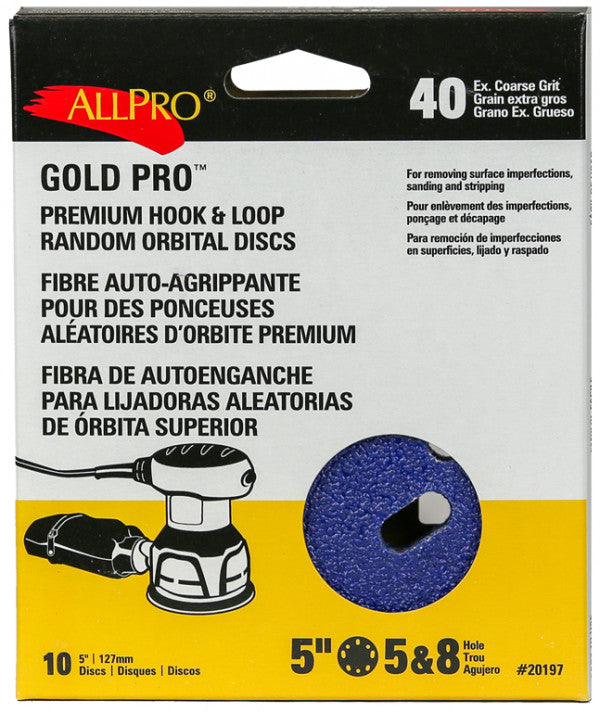 ALLPRO 40Grit H&L Sanding Discs 10pk